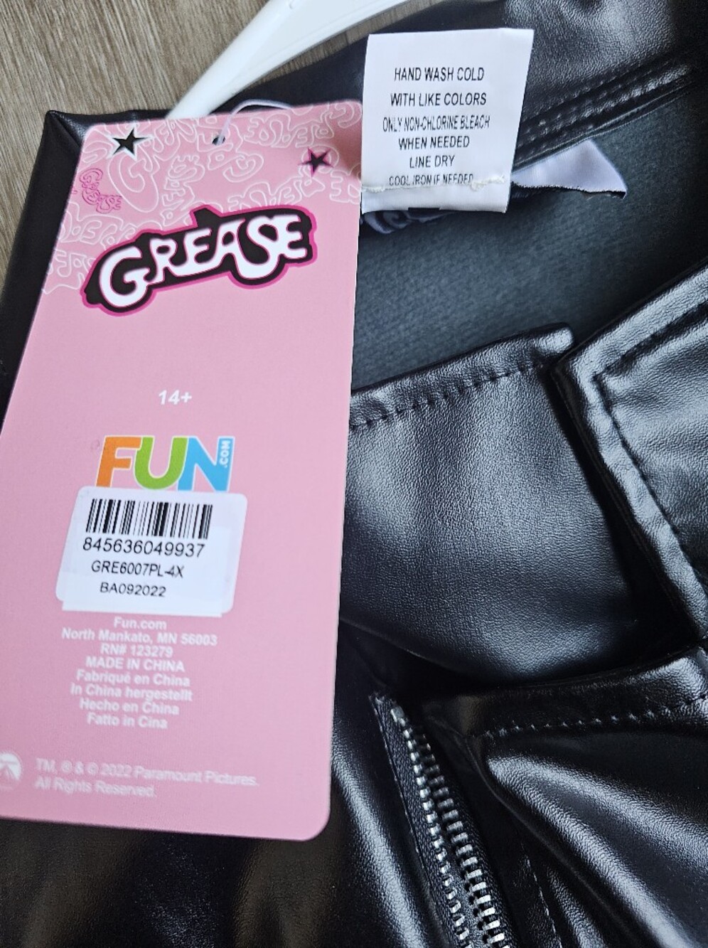 NWT Grease T-Birds Faux Leather Jacket Costume 4X - Picture 12 of 16